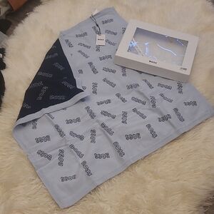 Boss Light Blue and Dark Blue Logo Blanket